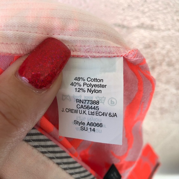 J Crew Neon Coral tap shorts sz: 6 - Picture 6 of 8